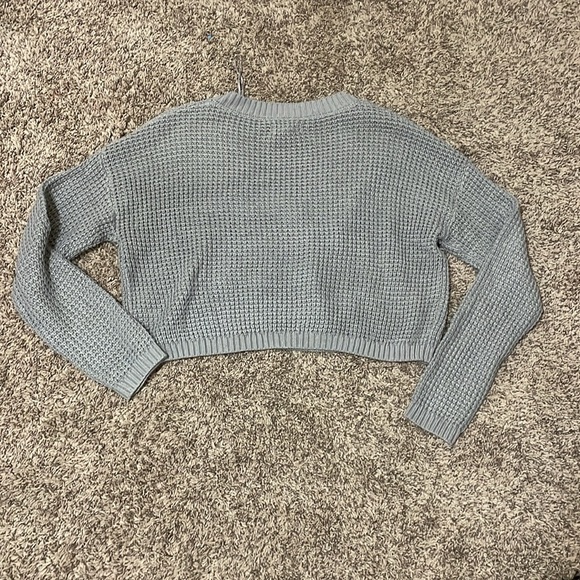 Aeropostale Grey Cropped Knit Sweater - Picture 3 of 3